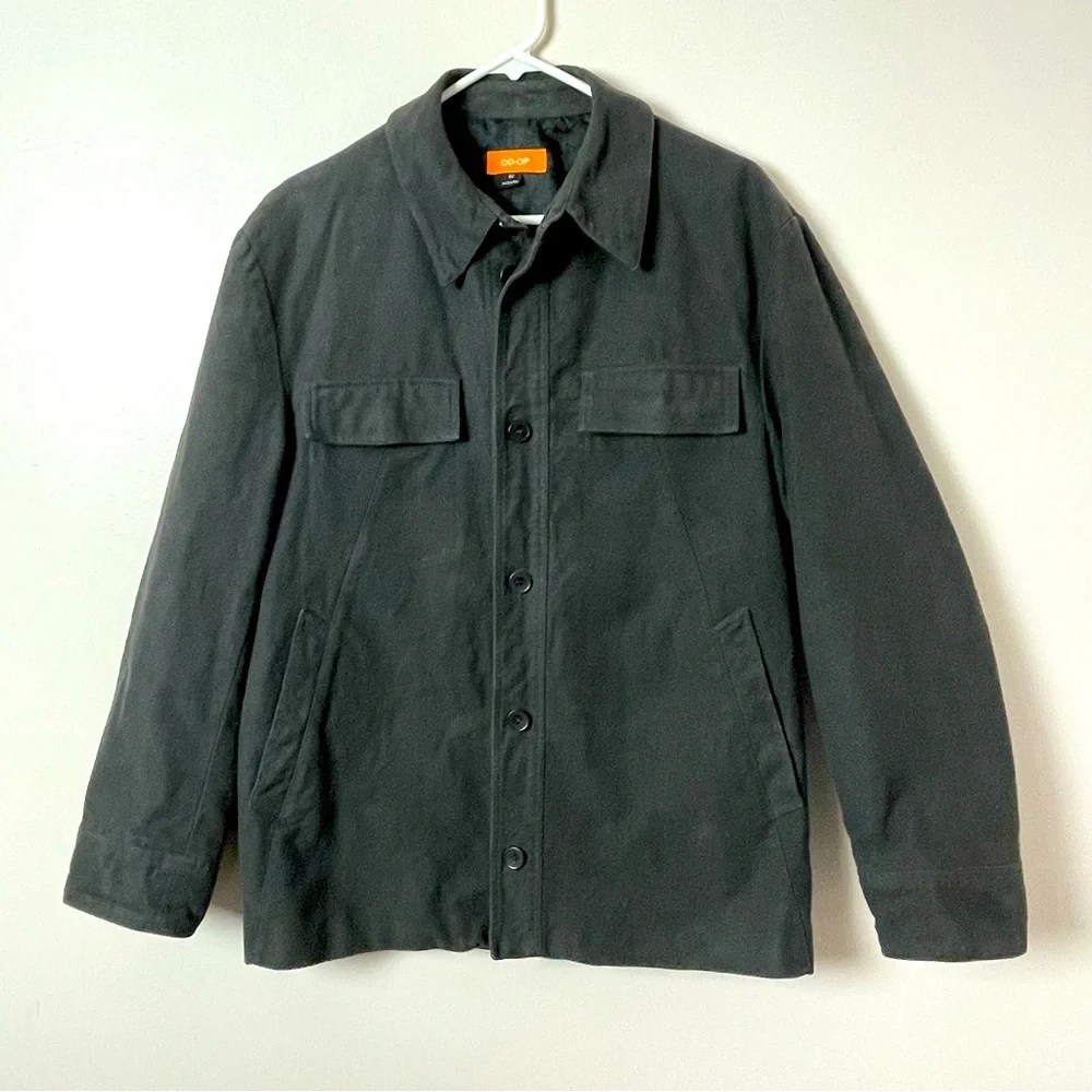 REI CO-OP Jacket Utility Button Up Lined Heavy Flannel Dark Gray sz 50 - Picture 1 of 14